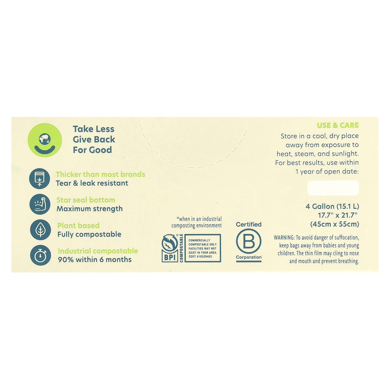 Full Circle Compostable Food Waste Bags, 25-Piece Set - Image 2