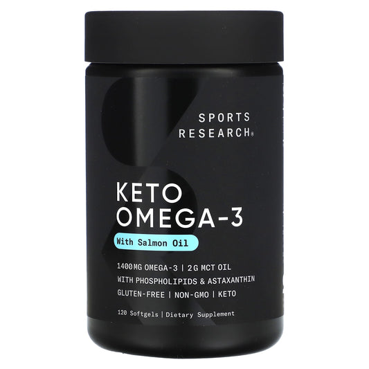 Sports Research, Keto Omega-3 with Salmon Oil, 120 Softgels - Image 1