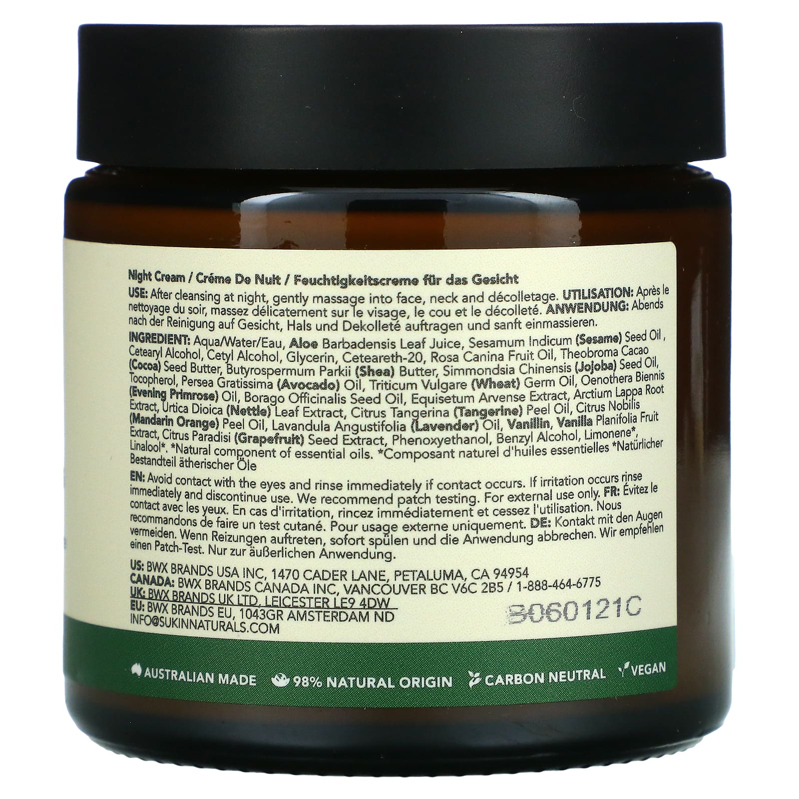 Sukin, Moisture Restoring Night Cream, 4.06 fl oz (120 ml) - Image 2