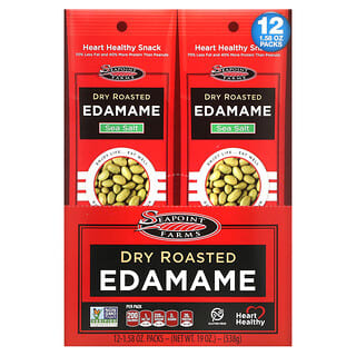 Seapoint Farms Edamame, Delicious Non-GMO Snack, 12 Packs, 1.58 oz Each
