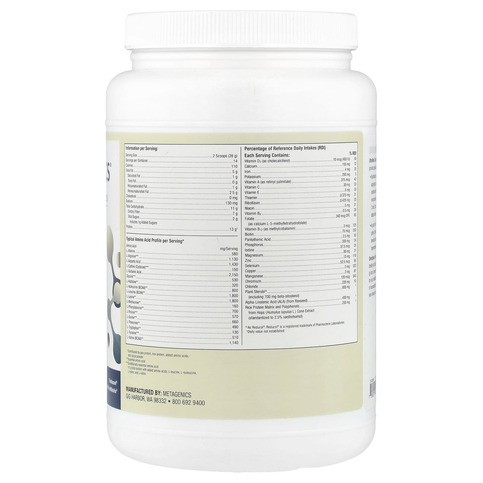 Metagenics, UltraMeal Cardio 360°®, Medical Food, Chocolate, 1 lb 3.01 oz (539 g) - Image 2