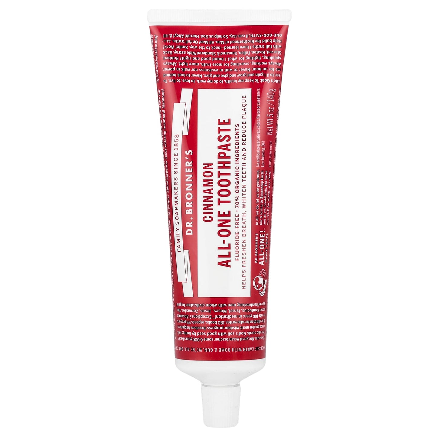 Dr. Bronner's All-One Toothpaste, Cinnamon, 5 oz - Natural, 100% Vegan - Image 1