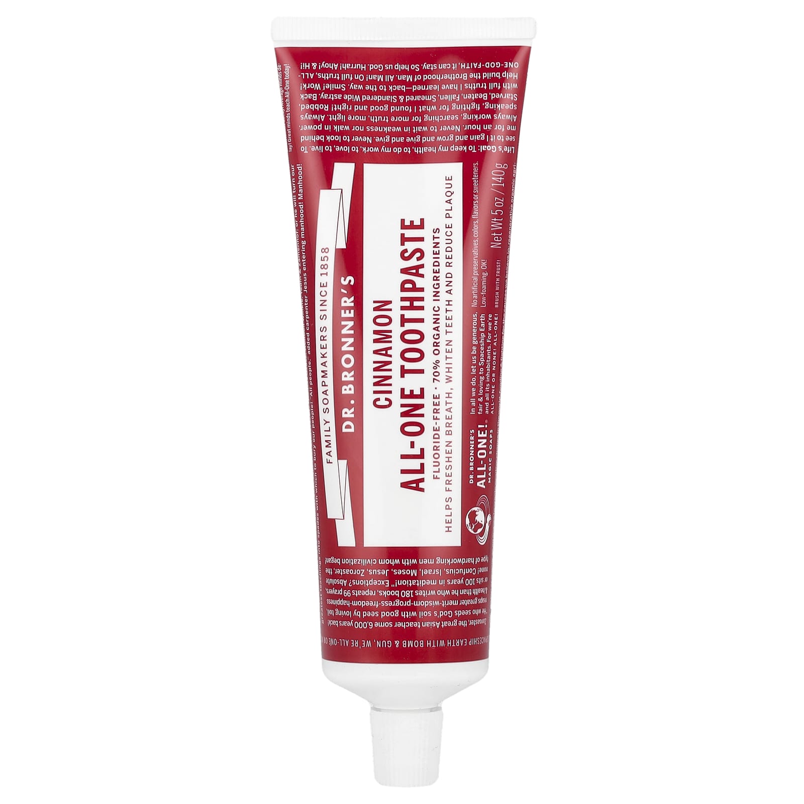 Dr. Bronner's All-One Toothpaste, Cinnamon, 5 oz - Natural, 100% Vegan - Image 1