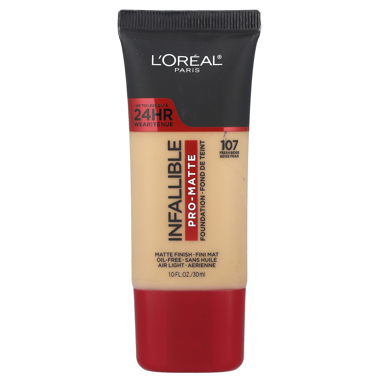 L'Oréal, Infallible, Pro-Matte Foundation, 107 Fresh Beige, 1 fl oz (30 ml) - Image 1