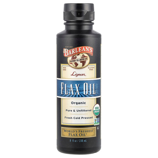 Barlean's Organic Lignan Flax Oil Supplement 8oz (236ml) - Image 1
