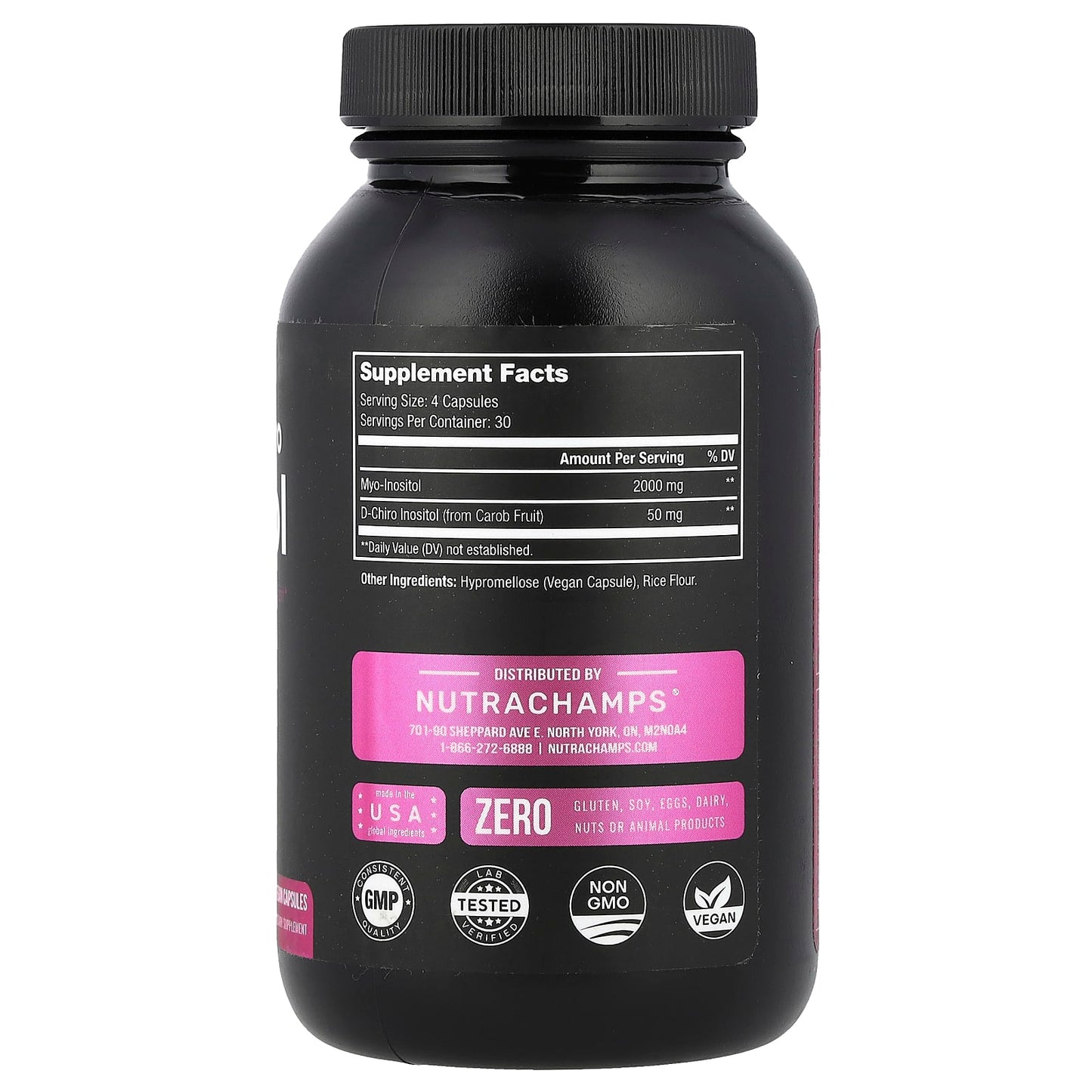 NutraChamps, Myo & D-Chiro Inositol , 120 Vegan Capsules - Image 2