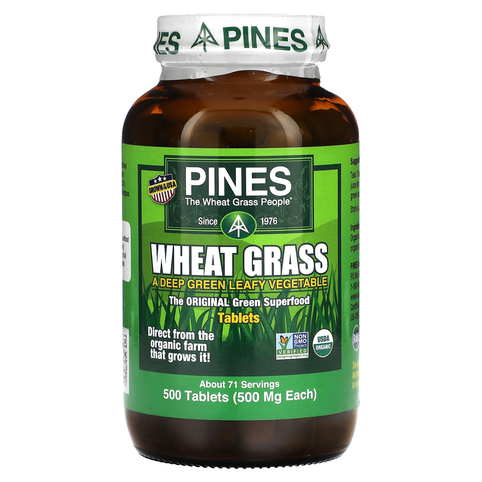 Pines International, Wheat Grass, 500 Tablets - Image 1