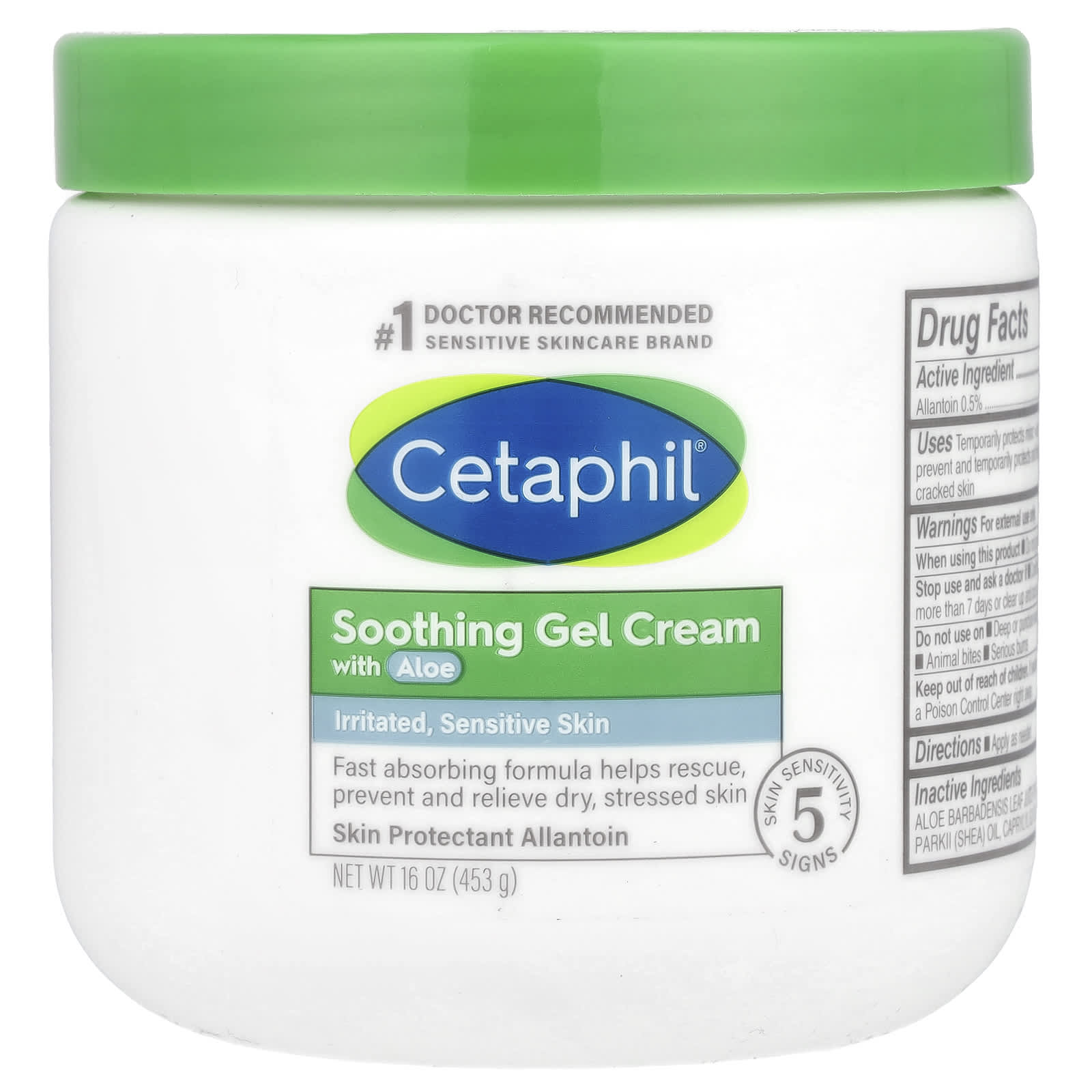 Cetaphil Soothing Gel Cream for Sensitive Skin, 16 oz - Image 1
