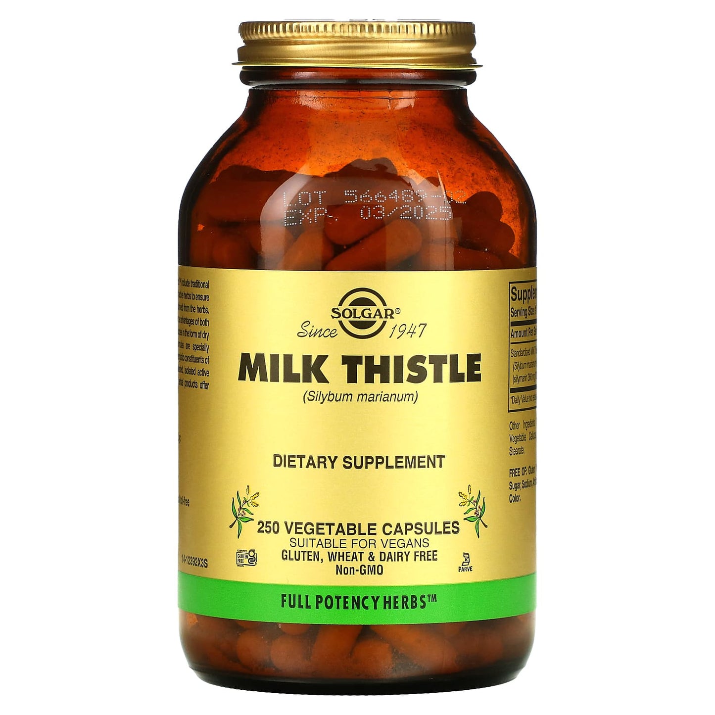 Solgar, Milk Thistle, 250 Vegetable Capsules (450 mg per Capsule)