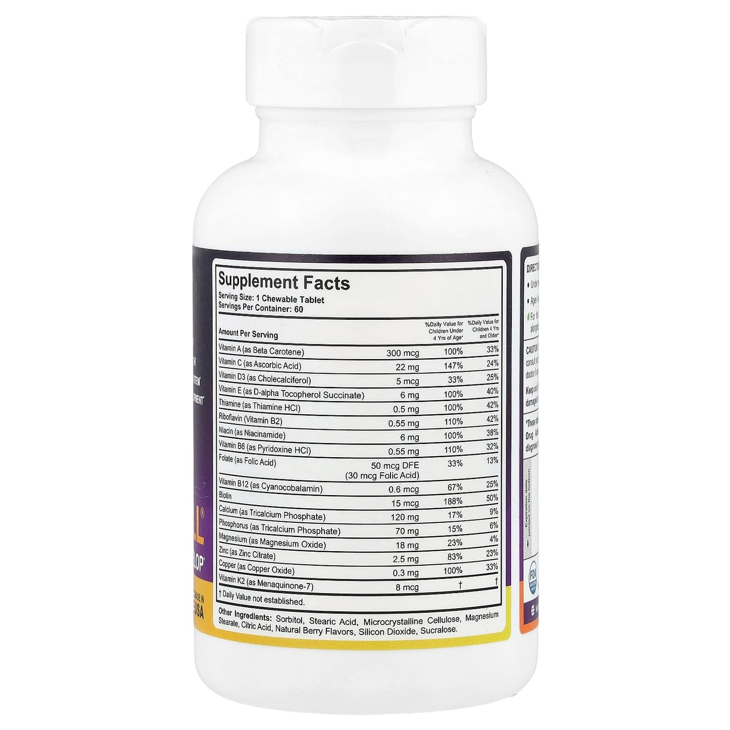 NuBest, Tall®, Kids Ages 2-9, Berry, 60 Chewable Tablets - Image 2