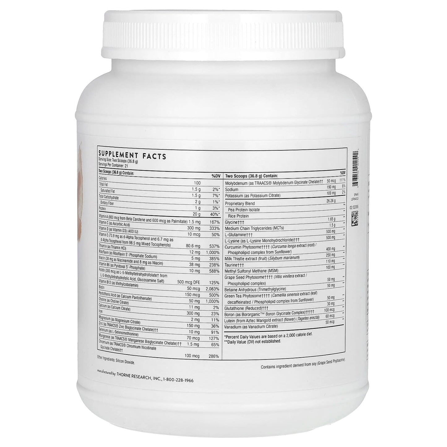 Thorne, MediClear Plus, 27.2 oz (772 g) - Image 2