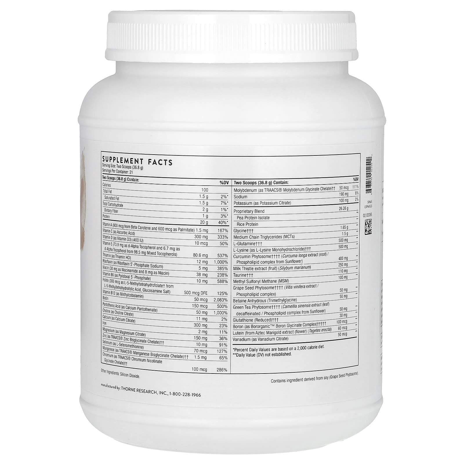 Thorne, MediClear Plus, 27.2 oz (772 g) - Image 2
