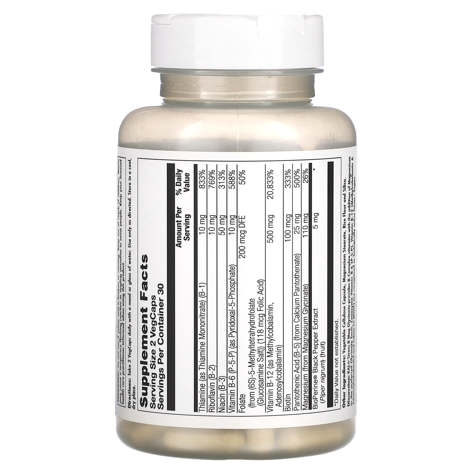 Stress Relief with KAL Stress B Mag Glycinate - 60 VegCaps - Image 2
