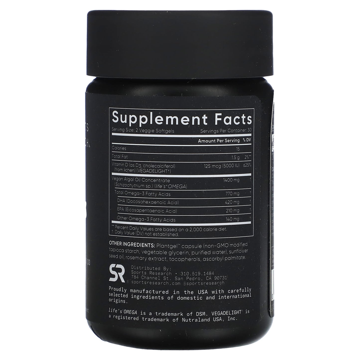 Sports Research, Vegan Omega + D3, 60 Veggie Softgels - Image 2