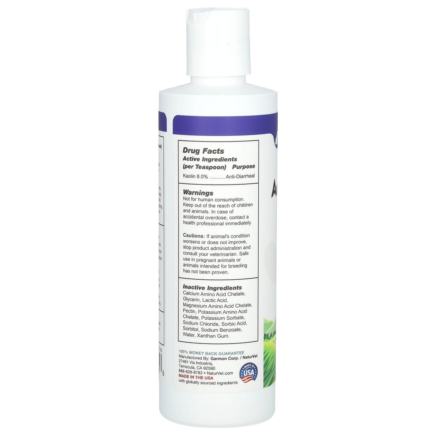 NaturVet, Anti-Diarrhea, Diarrhea Aid + Kaolin, For Dogs & Cats, 8 fl oz (236 ml) - Image 2