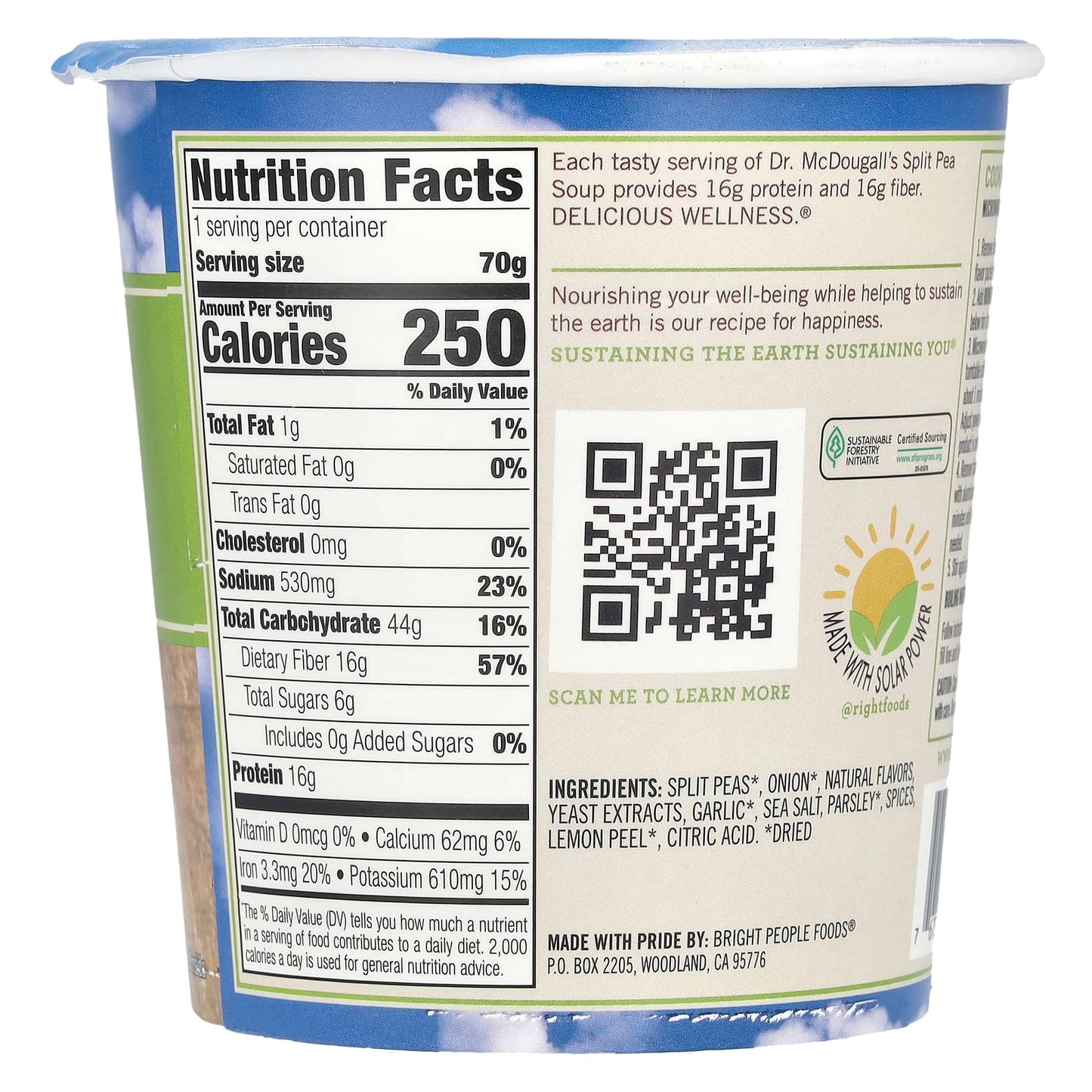 Dr. McDougall's Vegan Split Pea Soup, 16g Protein Per 70g Serving - Image 2