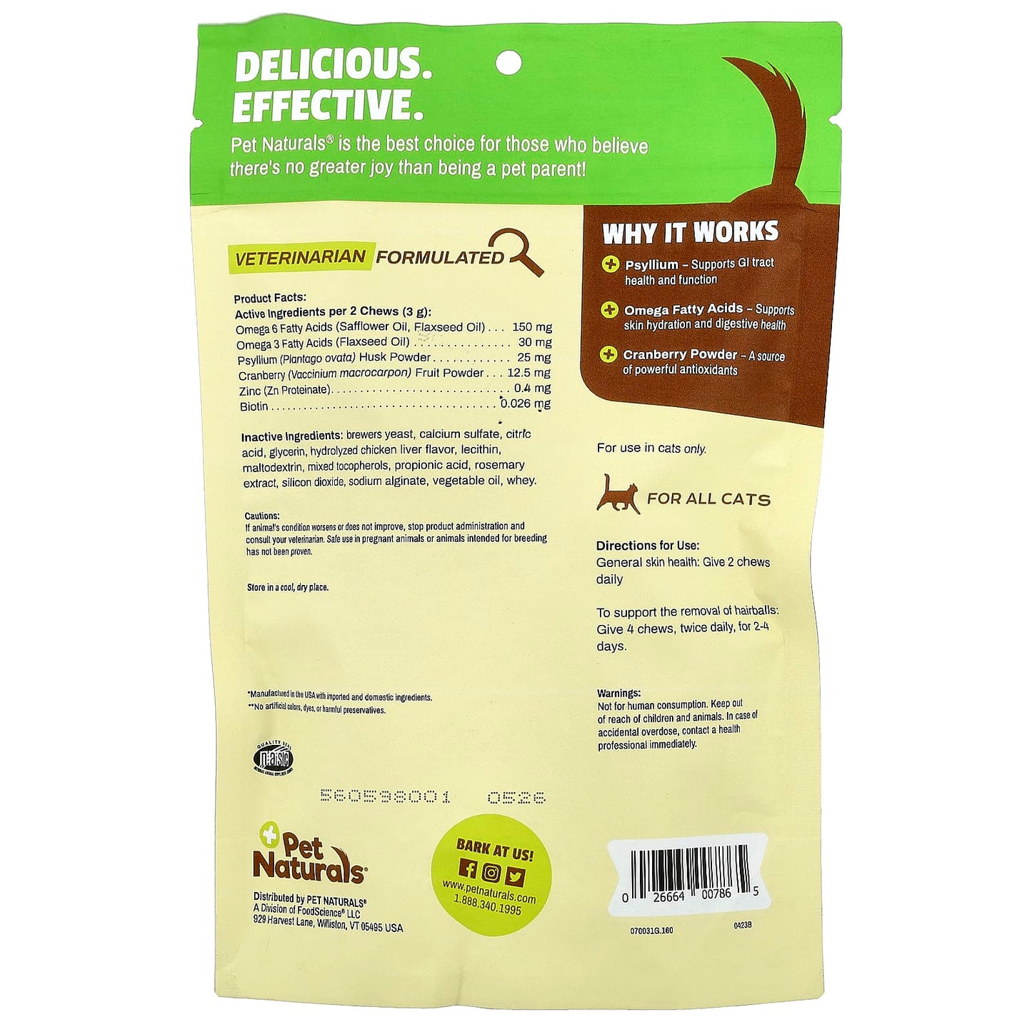 Pet Naturals, Hairball, For Cats, All Sizes, 160 Chews, 8.47 oz (240 g) - Image 2
