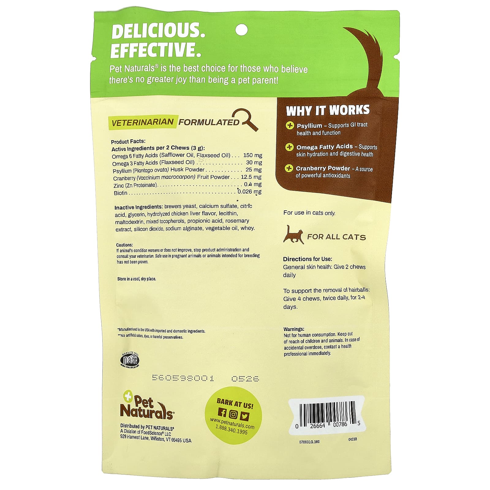 Pet Naturals, Hairball, For Cats, All Sizes, 160 Chews, 8.47 oz (240 g) - Image 2