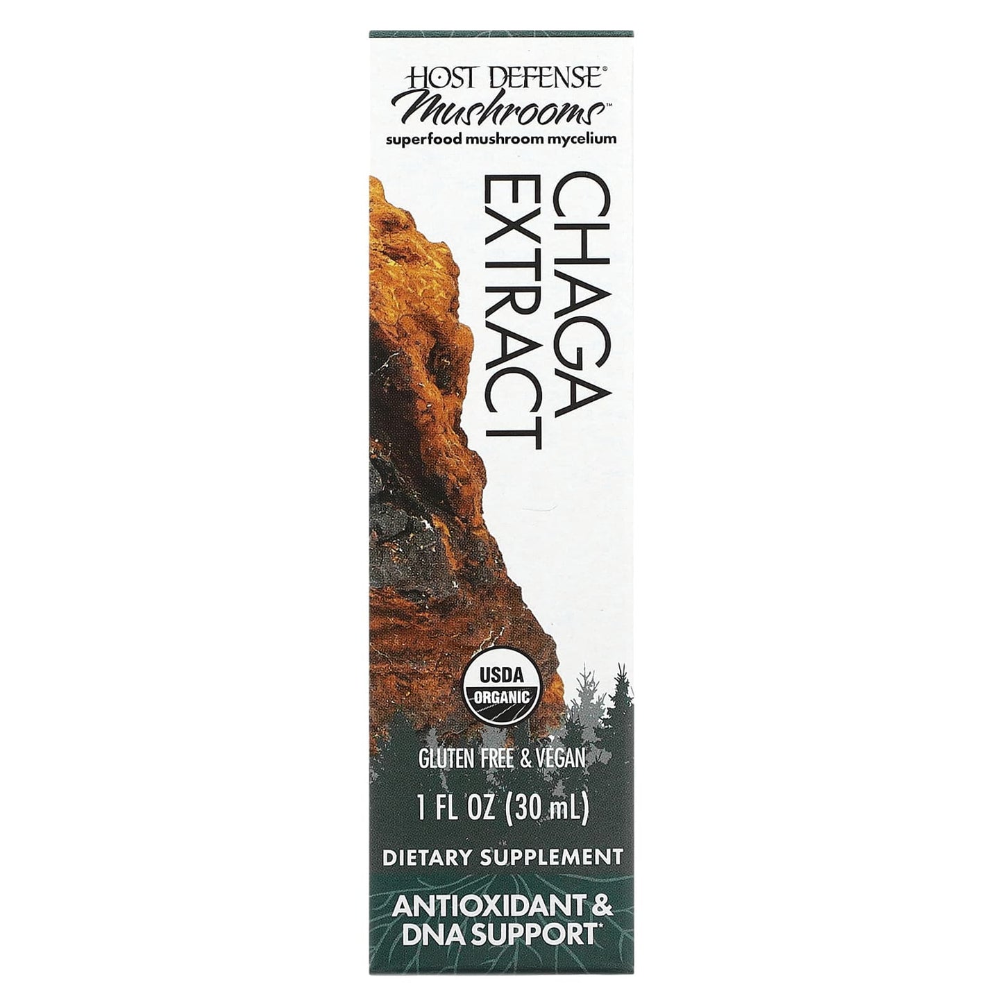 Host Defense Chaga Extract 1 fl oz - USDA Organic, Vegan, Gluten Free - Image 1