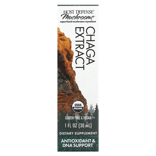 Host Defense Chaga Extract 1 fl oz - USDA Organic, Vegan, Gluten Free - Image 1