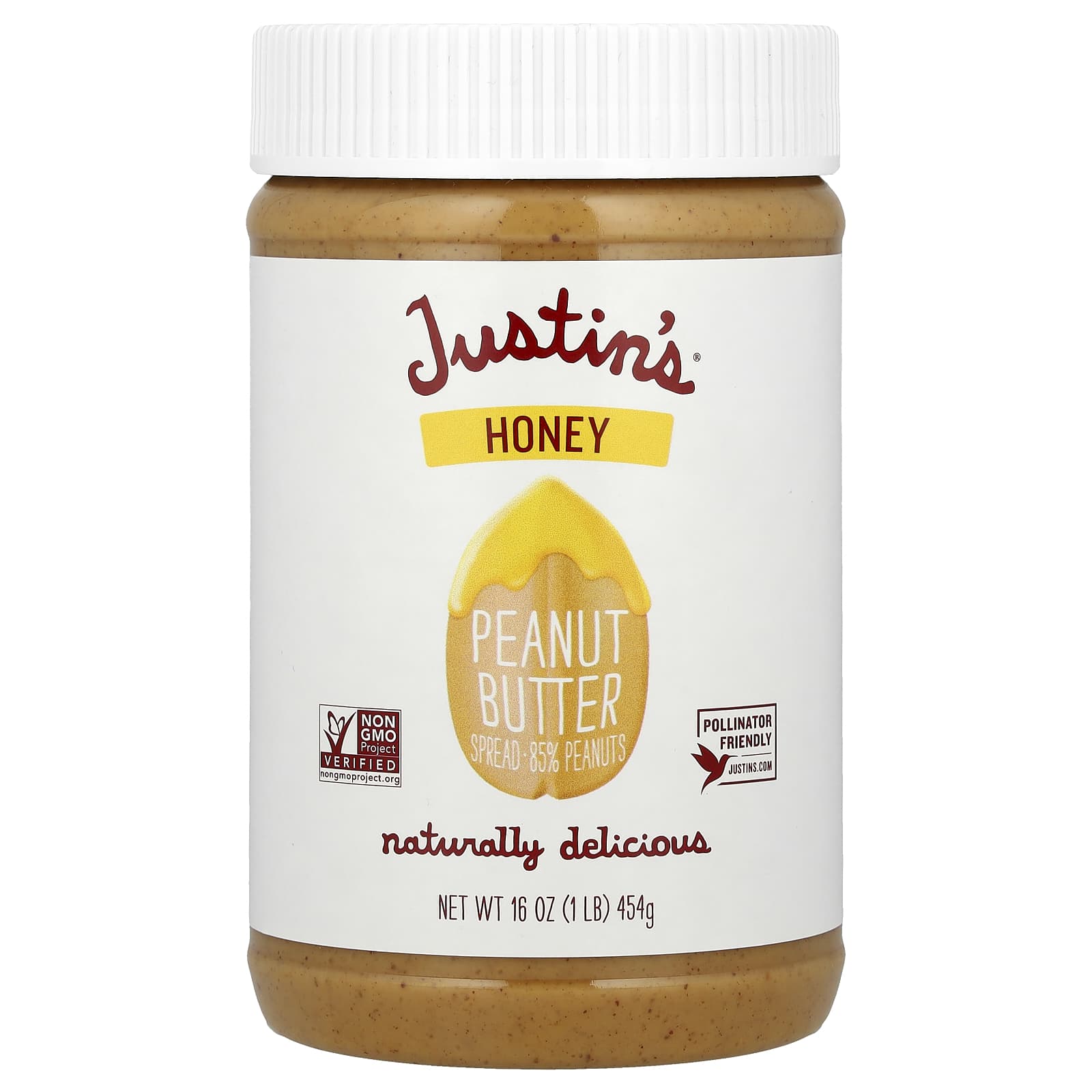 Honey Peanut Butter Spread by Justin's Nut Butter, 16 oz - Image 1