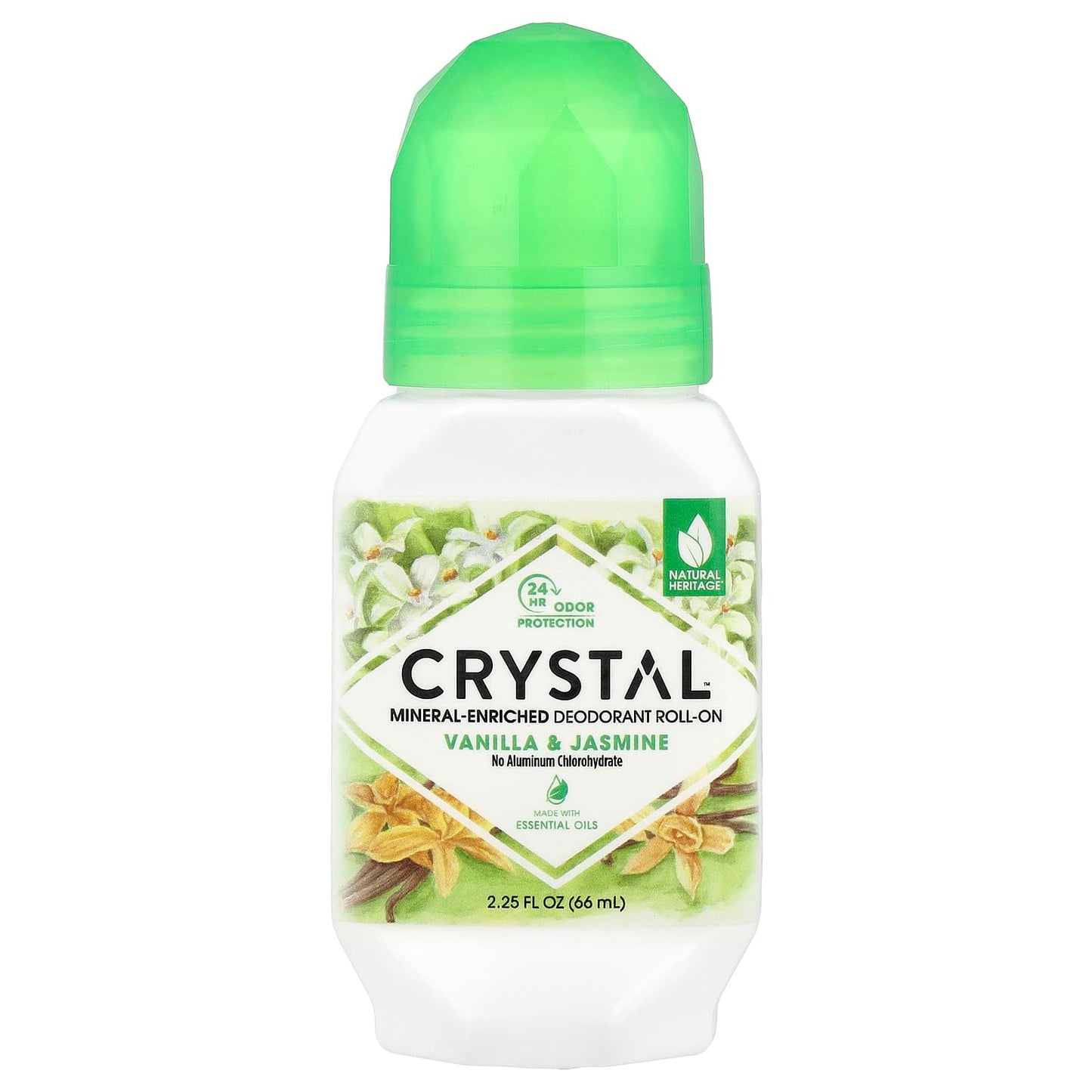 Natural, 24-Hour Deodorant Roll-On - Vanilla & Jasmine, Cruelty-Free - Image 1