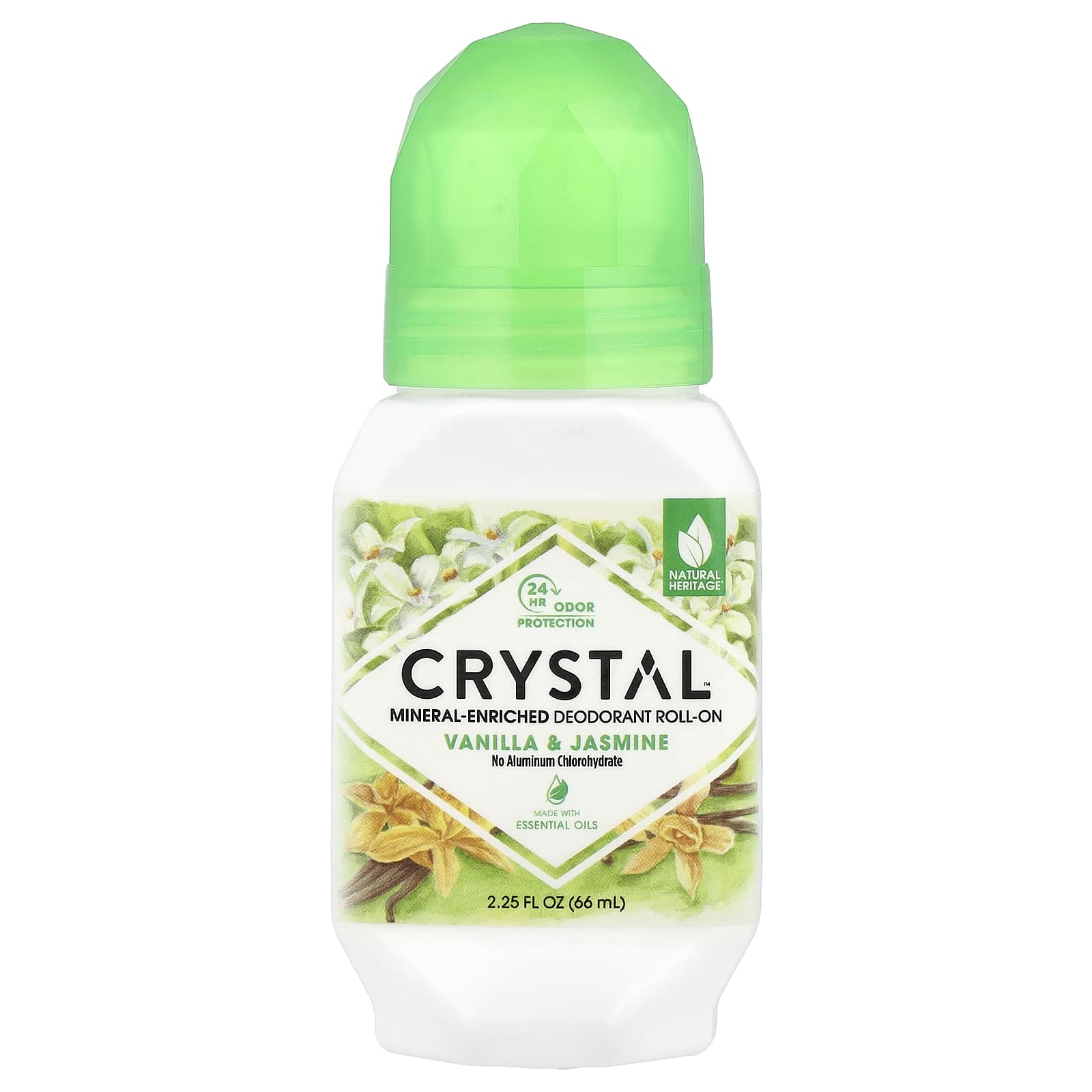 Natural, 24-Hour Deodorant Roll-On - Vanilla & Jasmine, Cruelty-Free - Image 1