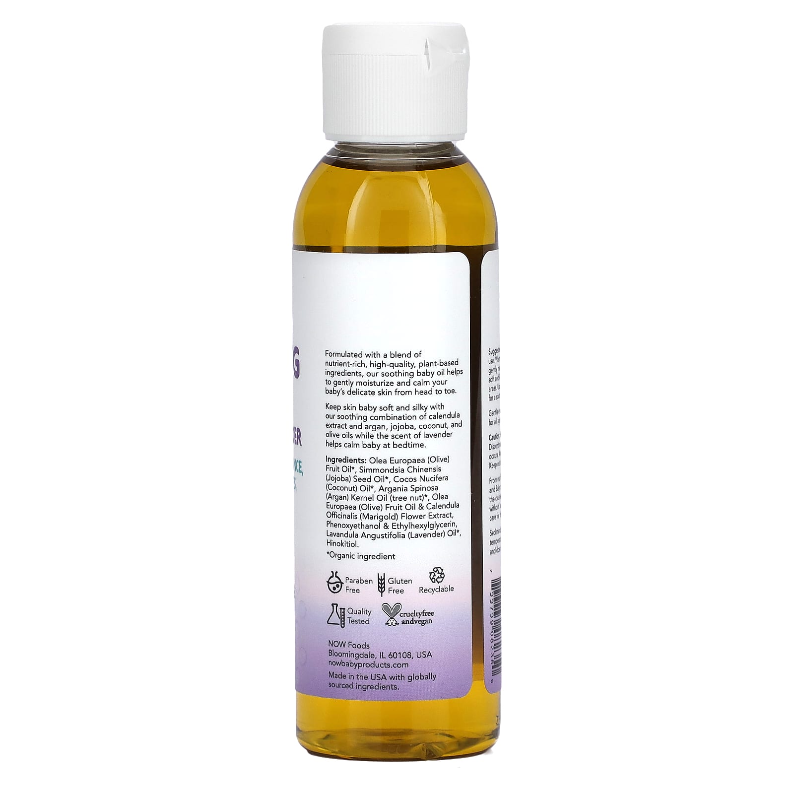 NOW Foods, Soothing Baby Oil, Calming Lavender, 4 fl oz (118 ml) - Image 2