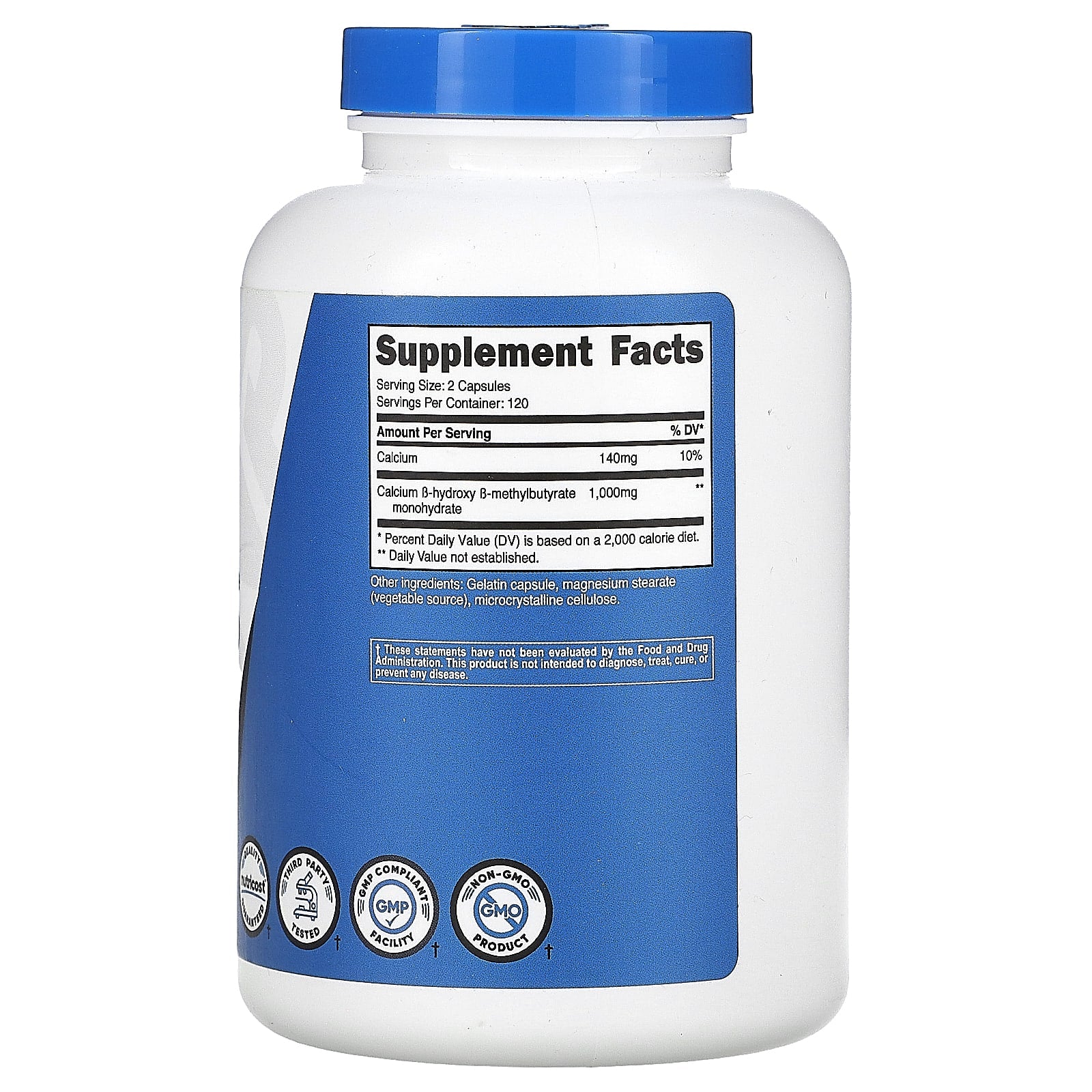 Nutricost, HMB, B-Hydroxy-B-methylbutyrate, 240 Capsules (500 mg per Capsule) - Image 2