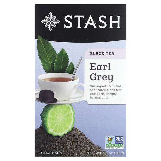Stash Tea, Black Tea, Earl Gray, 20 Tea Bags, 1.3 oz (38 g) - Image 1