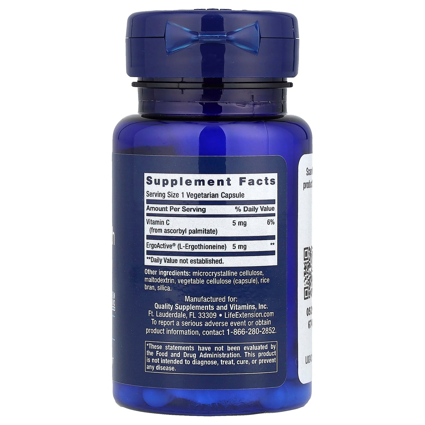 Life Extension, Essential Youth L-Ergothioneine, 5 mg, 30 Vegetarian Capsules - Image 2