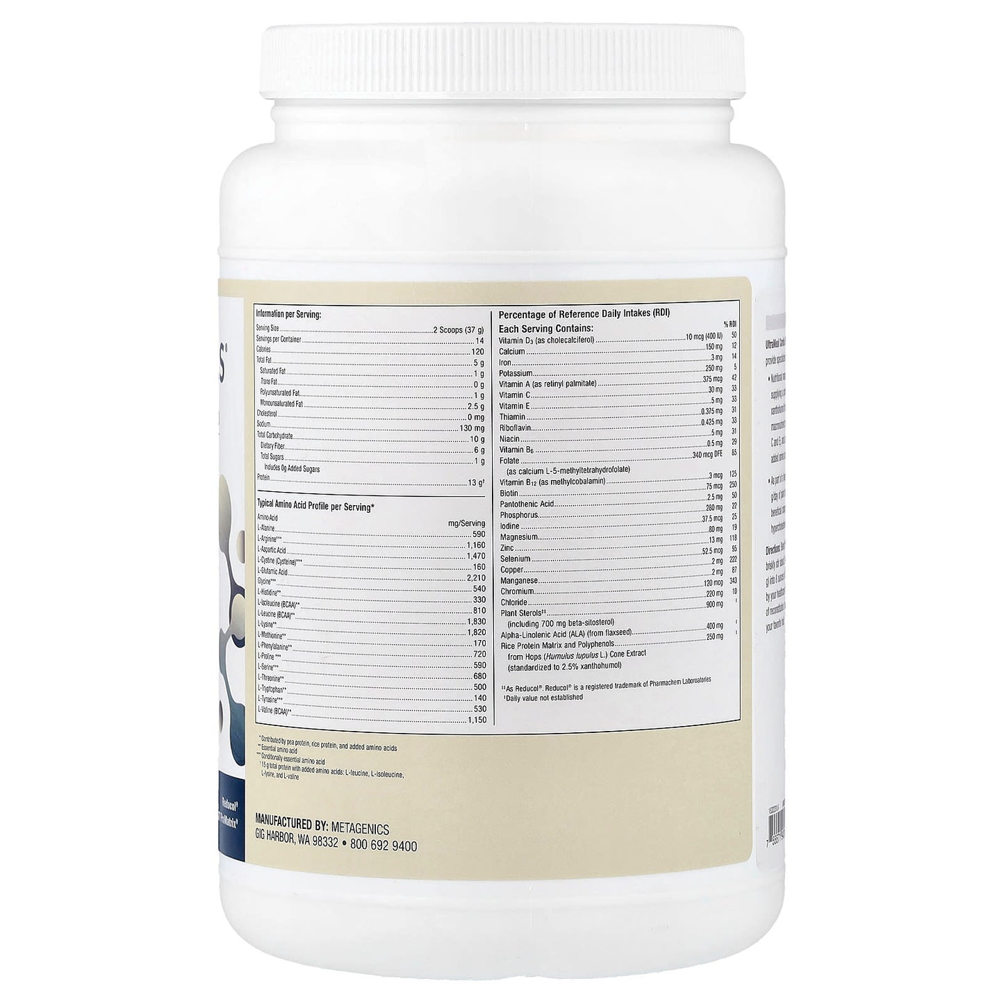 Metagenics, UltraMeal Cardio 360°,  Medical Food, Vanilla, 1 lb 2.27 oz (518 g) - Image 2