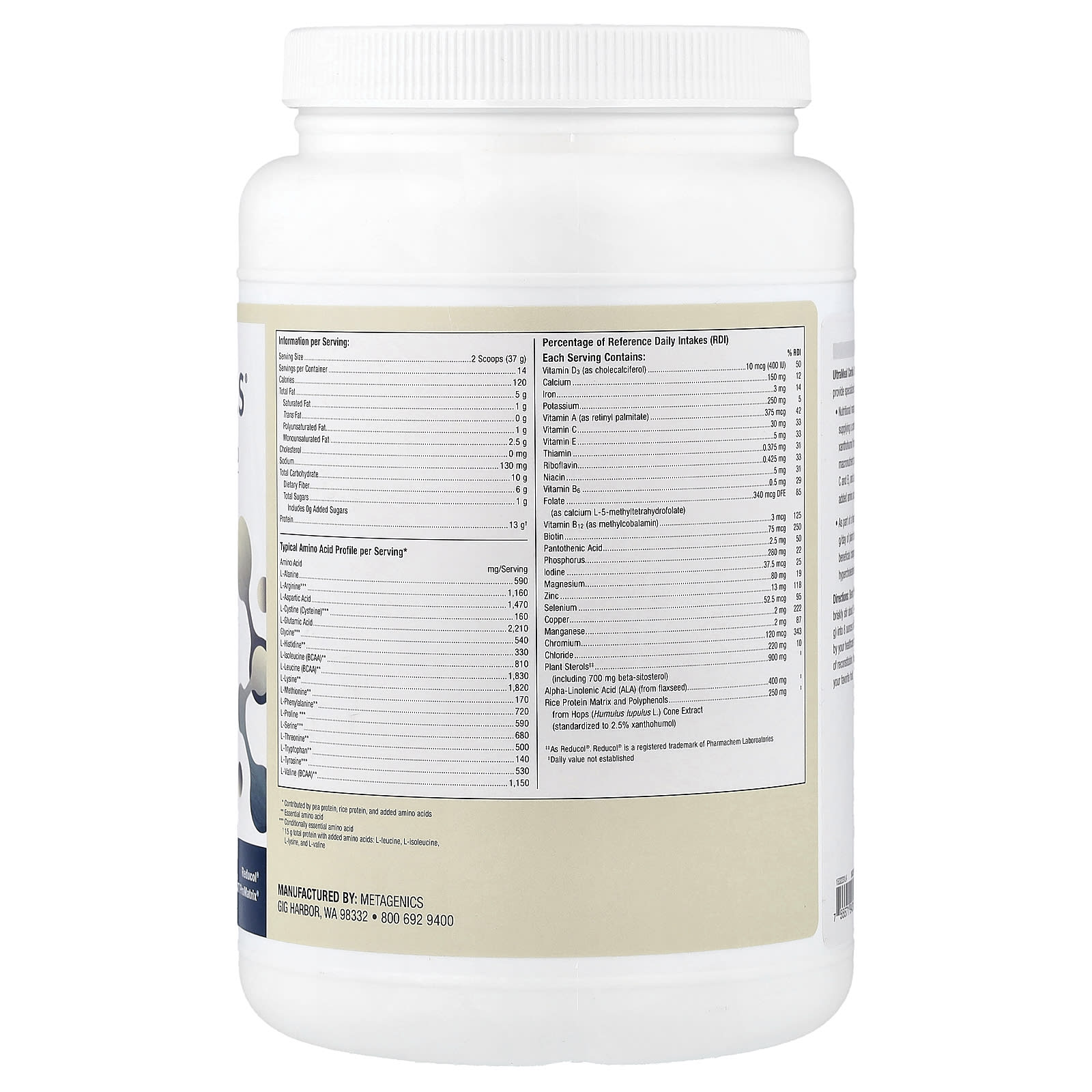 Metagenics, UltraMeal Cardio 360°,  Medical Food, Vanilla, 1 lb 2.27 oz (518 g) - Image 2
