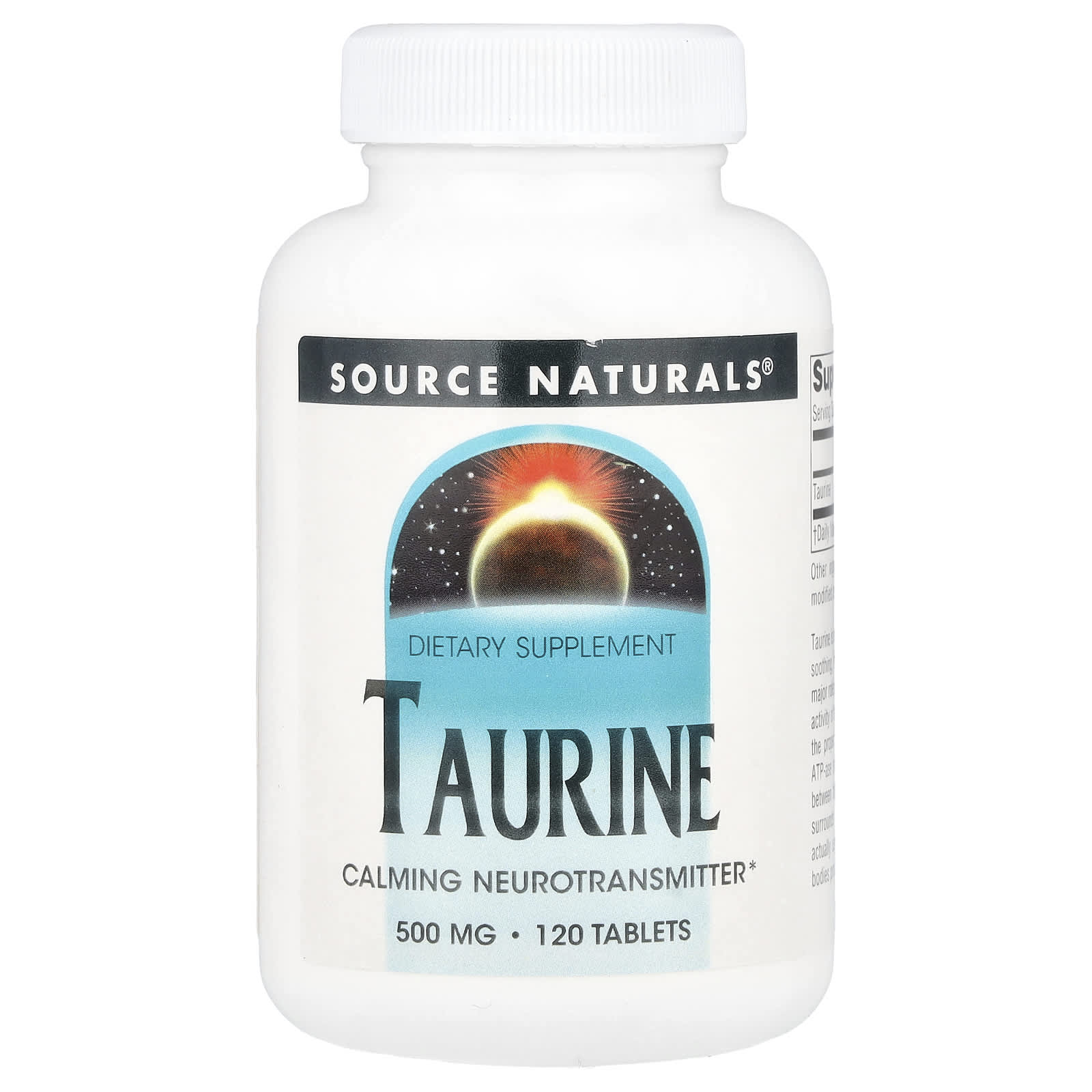 Source Naturals, Taurine, 500 mg, 120 Tablets - Image 1