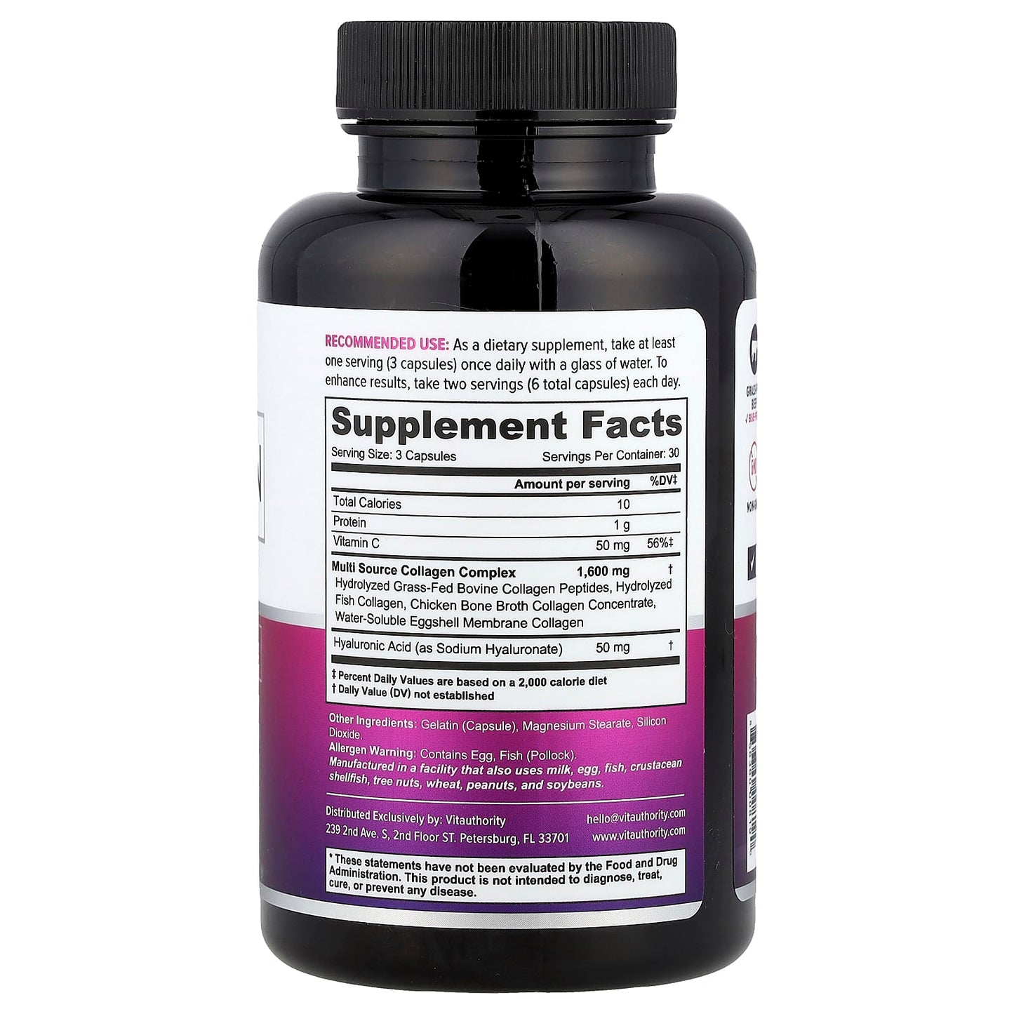 Vitauthority, Multi Collagen Capsules+, 90 Capsules - Image 2