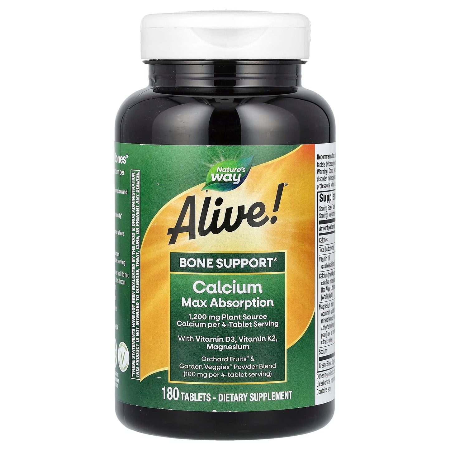 Nature's Way, Alive! Calcium Max Absorption, 180 Tablets - Image 1