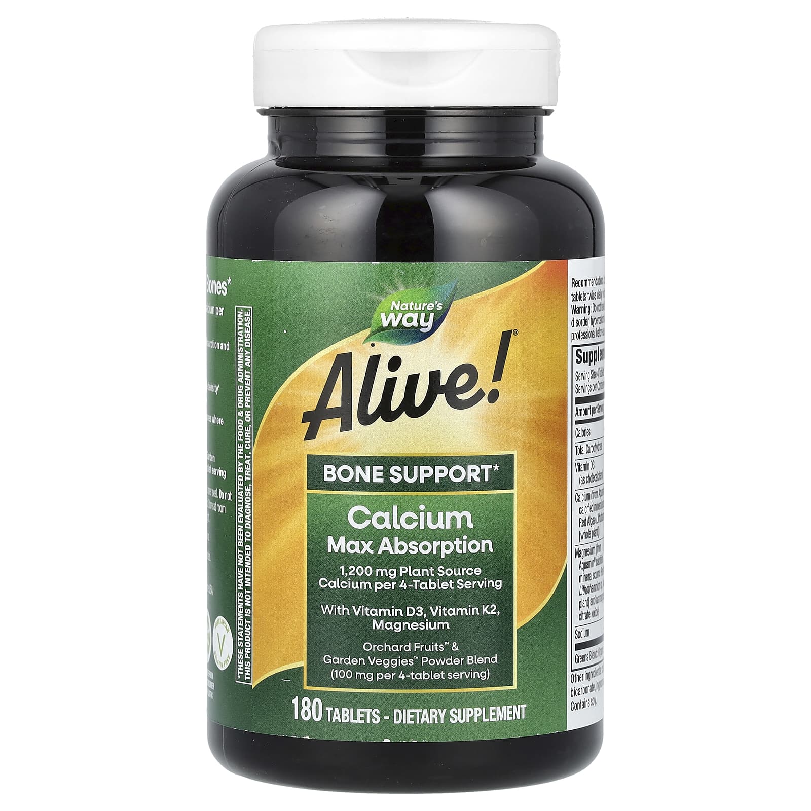 Nature's Way, Alive! Calcium Max Absorption, 180 Tablets - Image 1