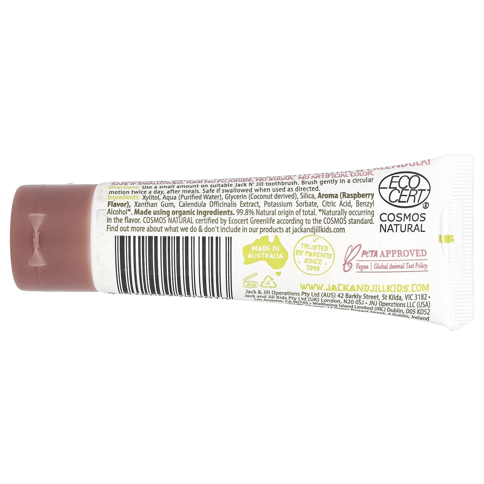 Natural Kids Toothpaste by Jack n' Jill, 6 Months+, Raspberry, 50g - Image 2