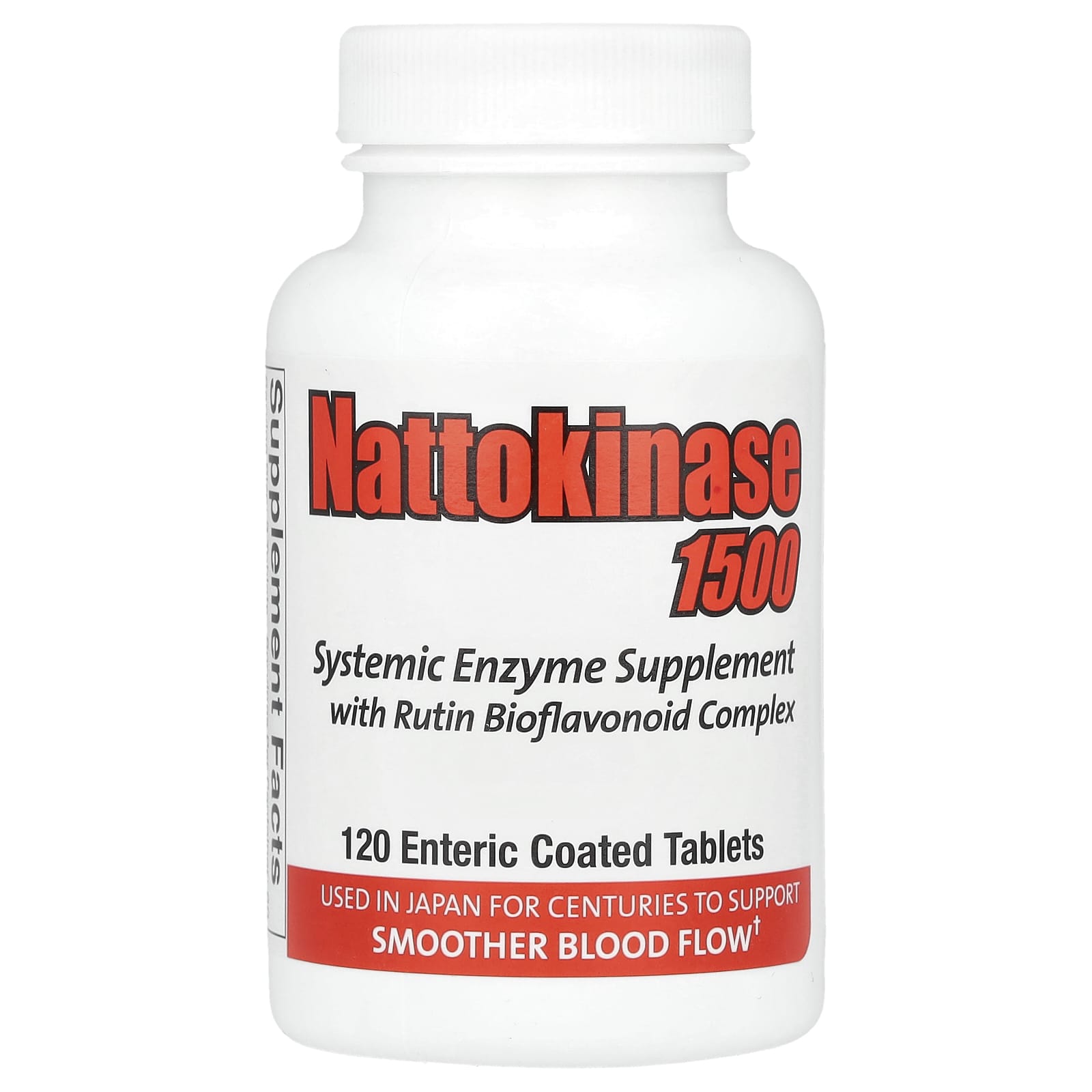Naturally Vitamins, Nattokinase 1500, Systemic Enzyme Supplement, 120 Enteric Coated Tablets - Image 1