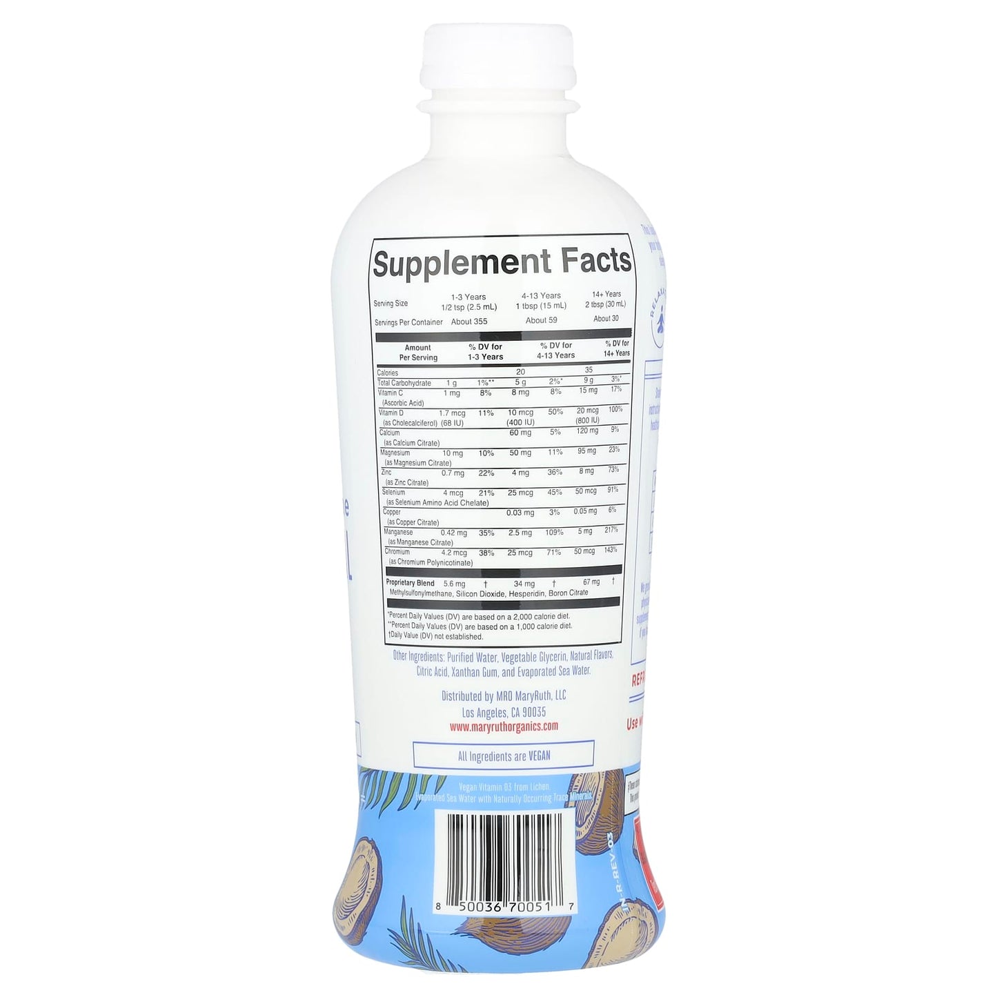 MaryRuth's, Liquid Nighttime Multimineral, Coconut Dream, 30 fl oz (887 ml) - Image 2