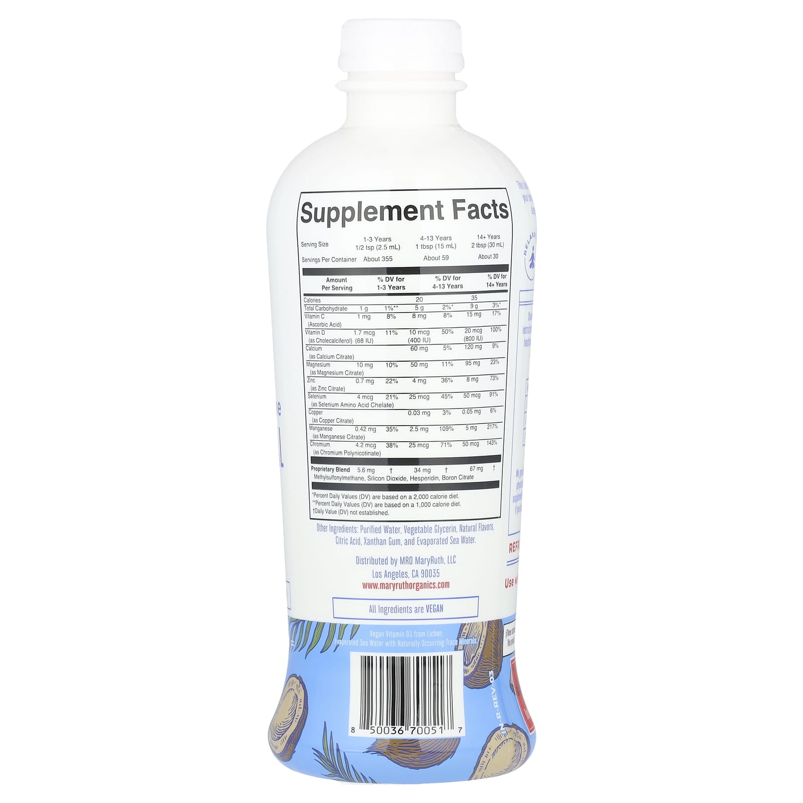 MaryRuth's, Liquid Nighttime Multimineral, Coconut Dream, 30 fl oz (887 ml) - Image 2