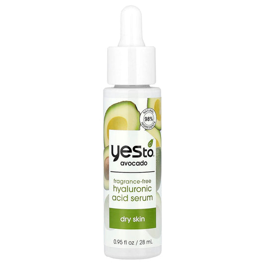 Yes To, Fragrance Free Hyaluronic Acid Serum, Dry Skin, Avocado, 0.95 fl oz (28 ml) - Image 1