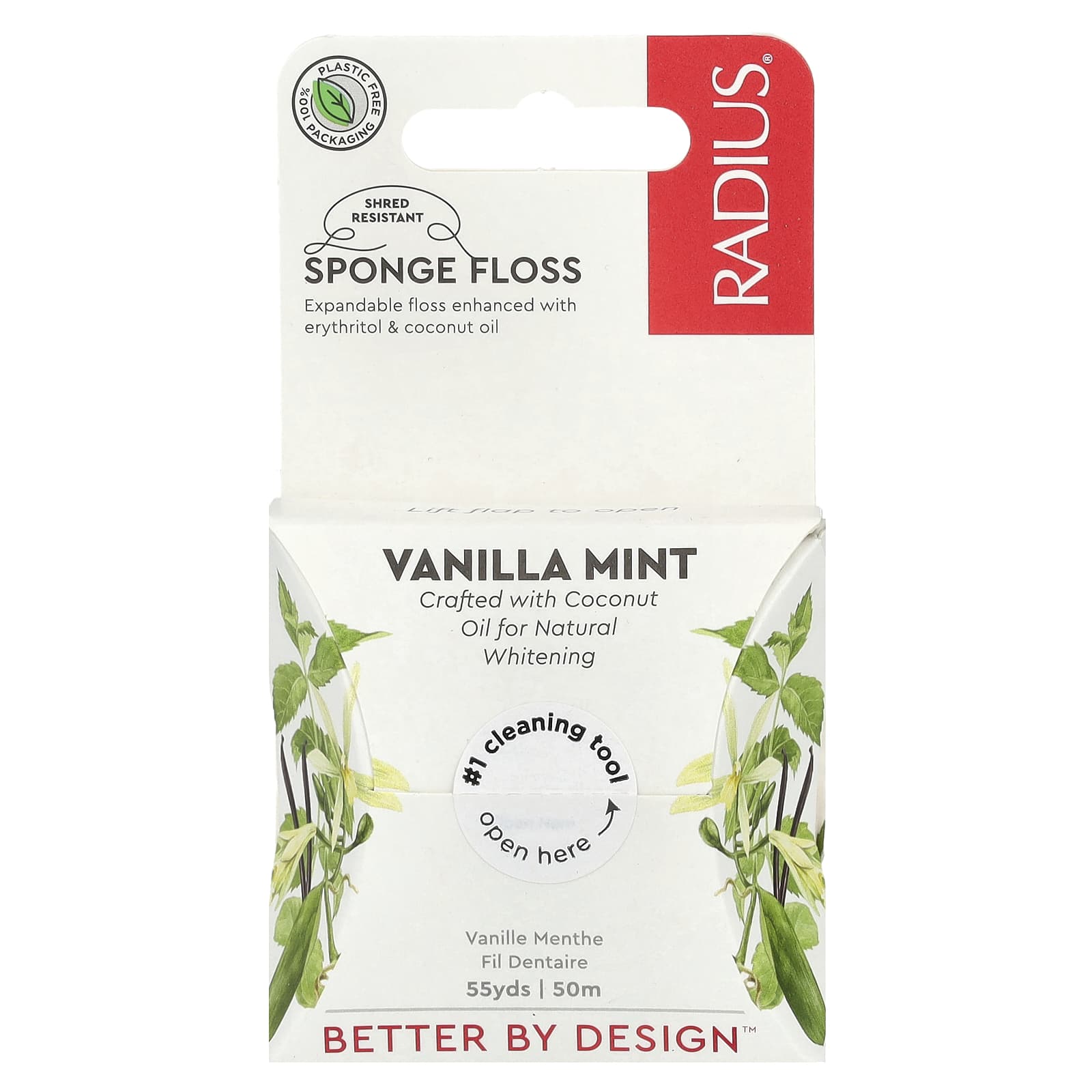 RADIUS, Sponge Floss, Vanilla Mint, 55 yds (50 m) - Image 1