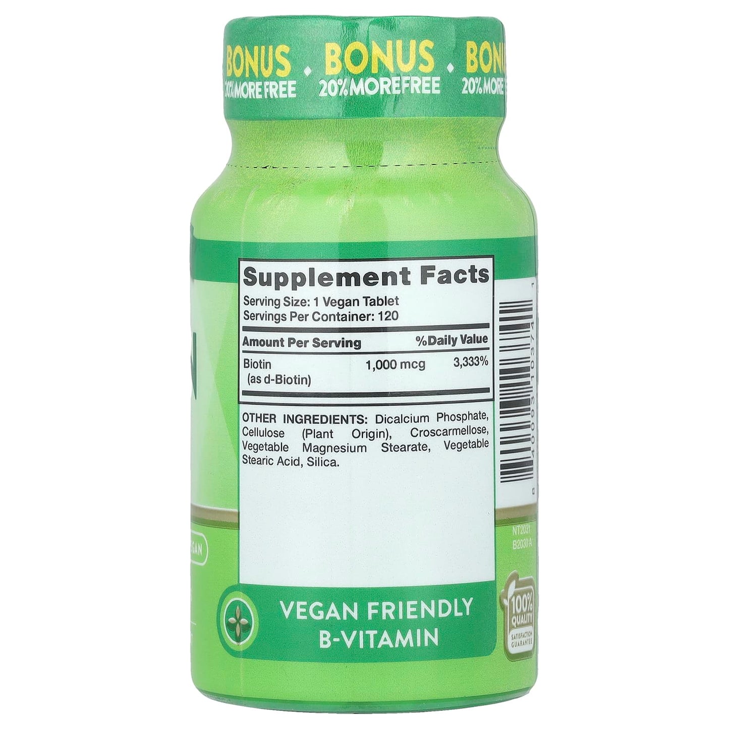 Nature's Truth, Biotin, 1,000 mcg, 120 Tablets - Image 2