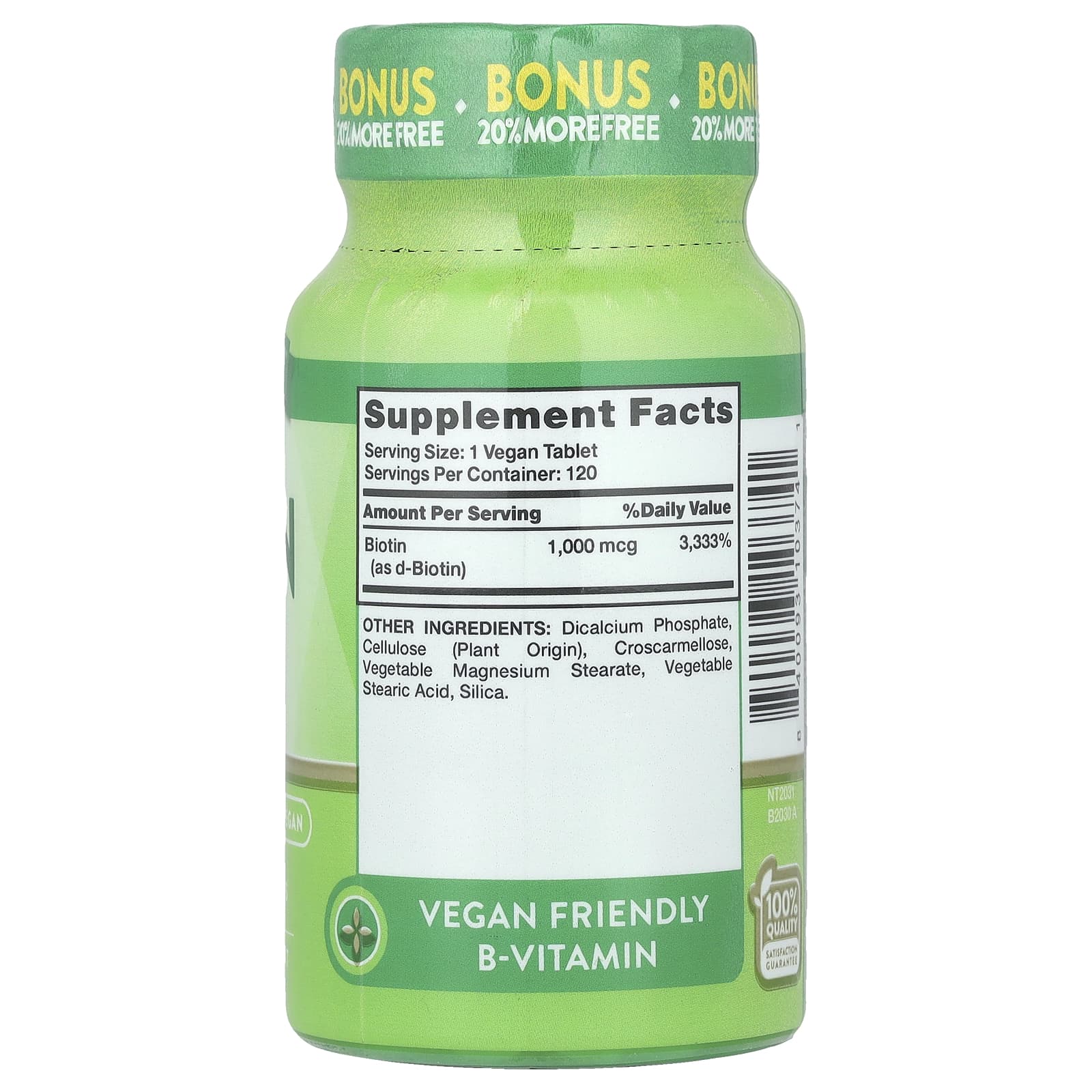 Nature's Truth, Biotin, 1,000 mcg, 120 Tablets - Image 2