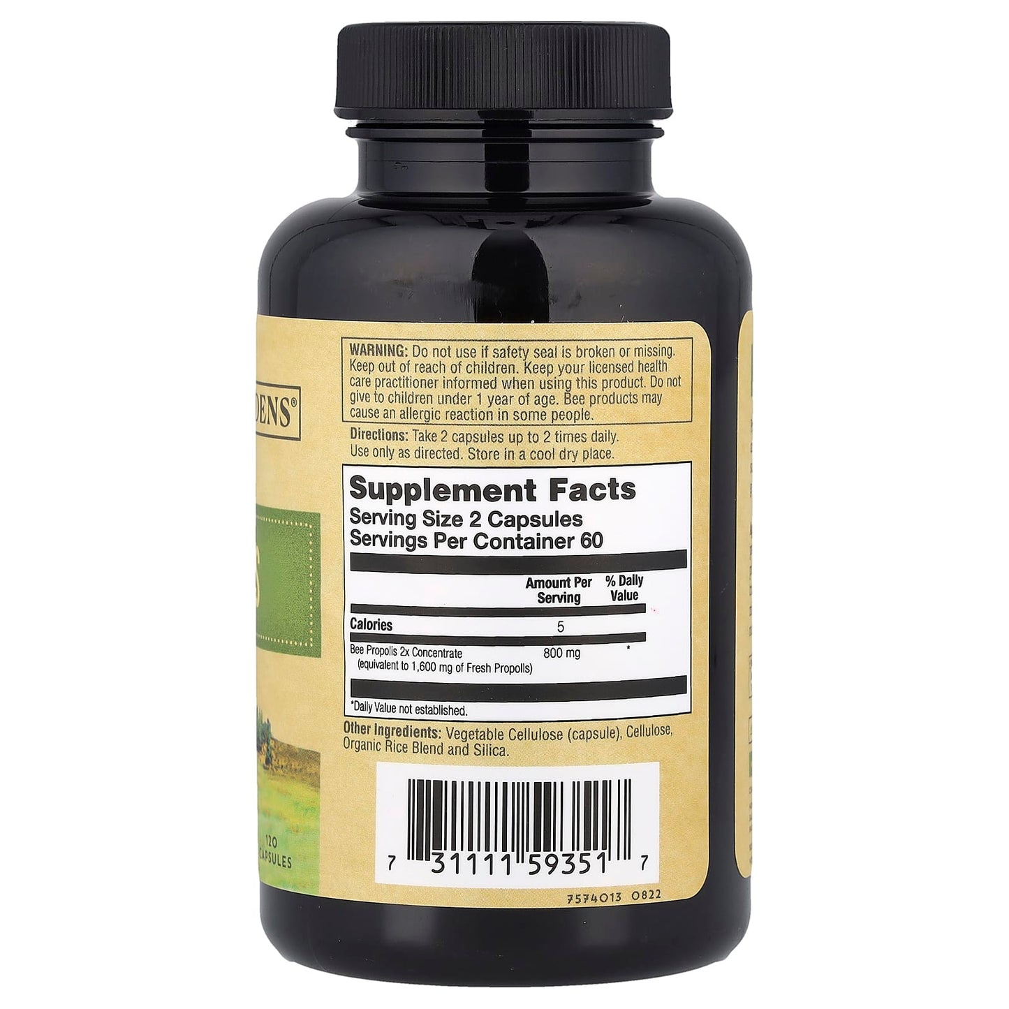 Zand, Bee Propolis, 2X Potency, 120 Capsules (400 mg per Capsule) - Image 2