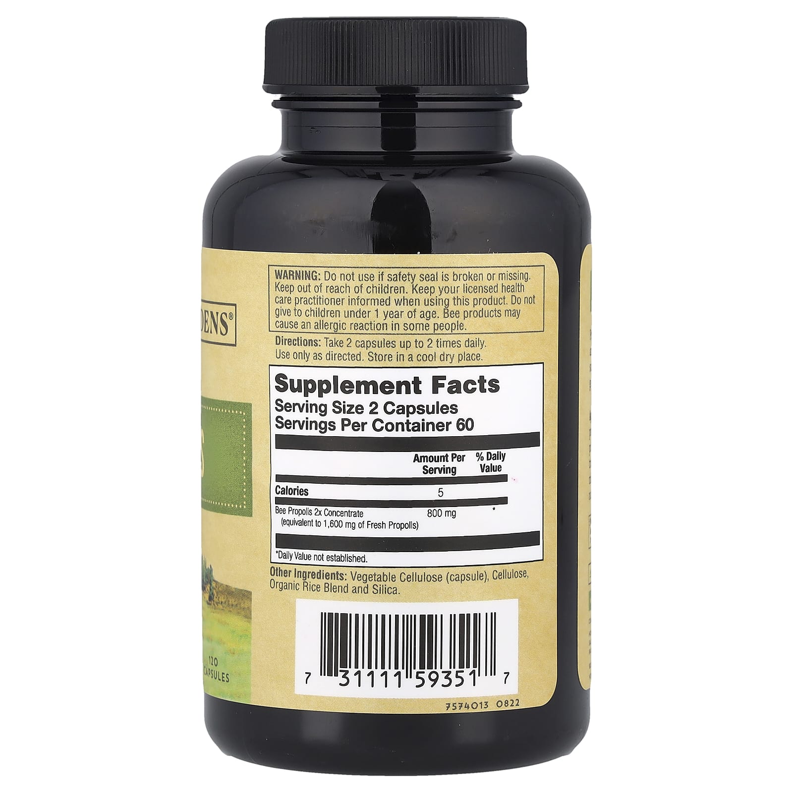 Zand, Bee Propolis, 2X Potency, 120 Capsules (400 mg per Capsule) - Image 2