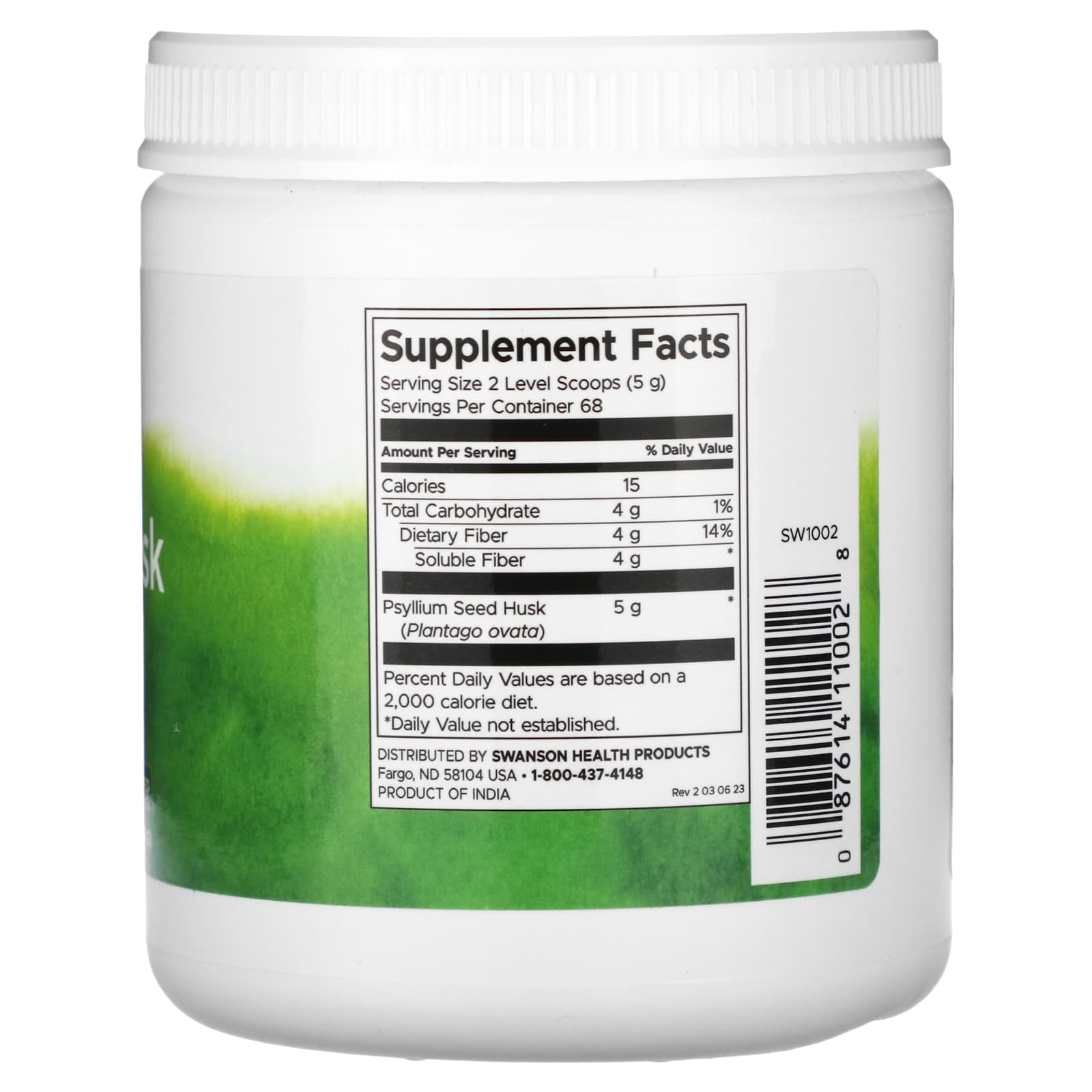 Swanson, Psyllium Husk Powder, 12 oz (340 g) - Image 2