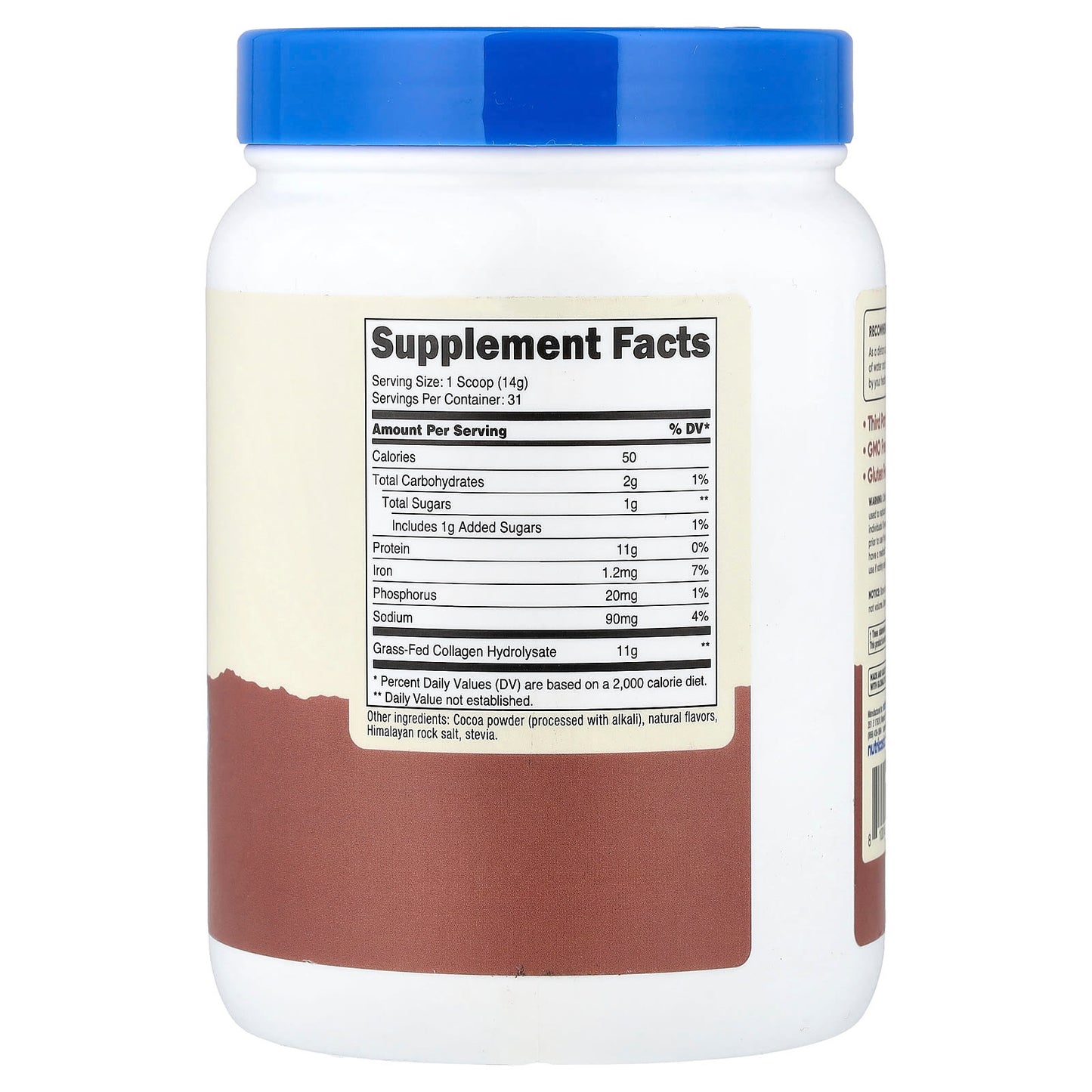 Nutricost, Collagen Peptides, Chocolate, 1 lb (454 g) - Image 2