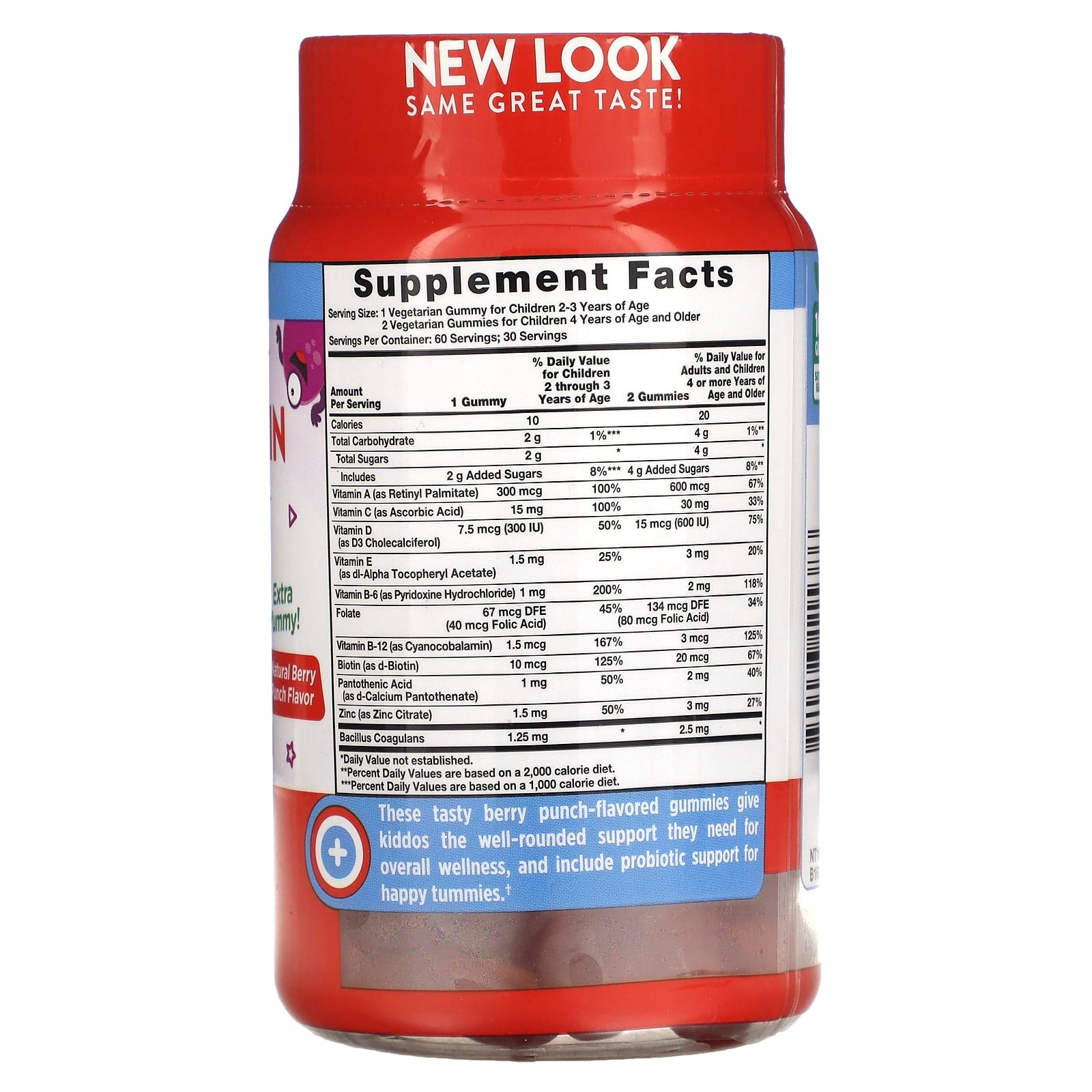 Nature's Truth, Just 4 Kidz, Multivitamin + Probiotic, Natural Berry Punch, 60 Vegetarian Gummies - Image 2